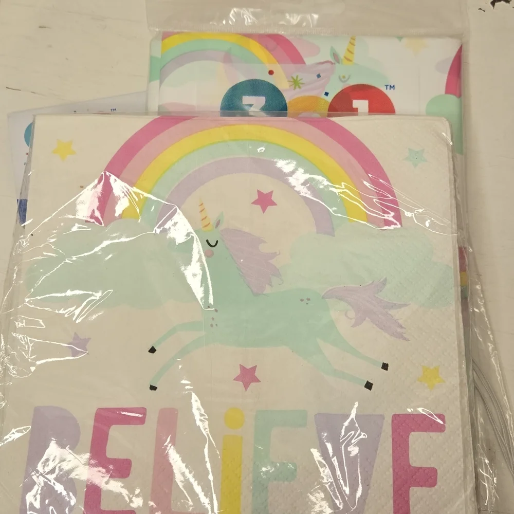 Pastel Unicorn Rainbow Party Supplies Set Birthday Party! 